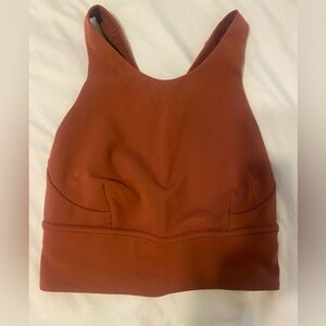 Lululemon longline bra size 2 rust color.